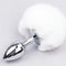 Rabbit Tail Metal Hairball Female Back Court Butt Plug Anal Sex Toy
