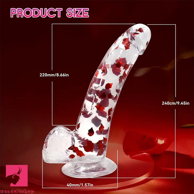 9.45in Realistic Silicone Confetti Dildo Flexible Hands-Free Sex Cock Toy