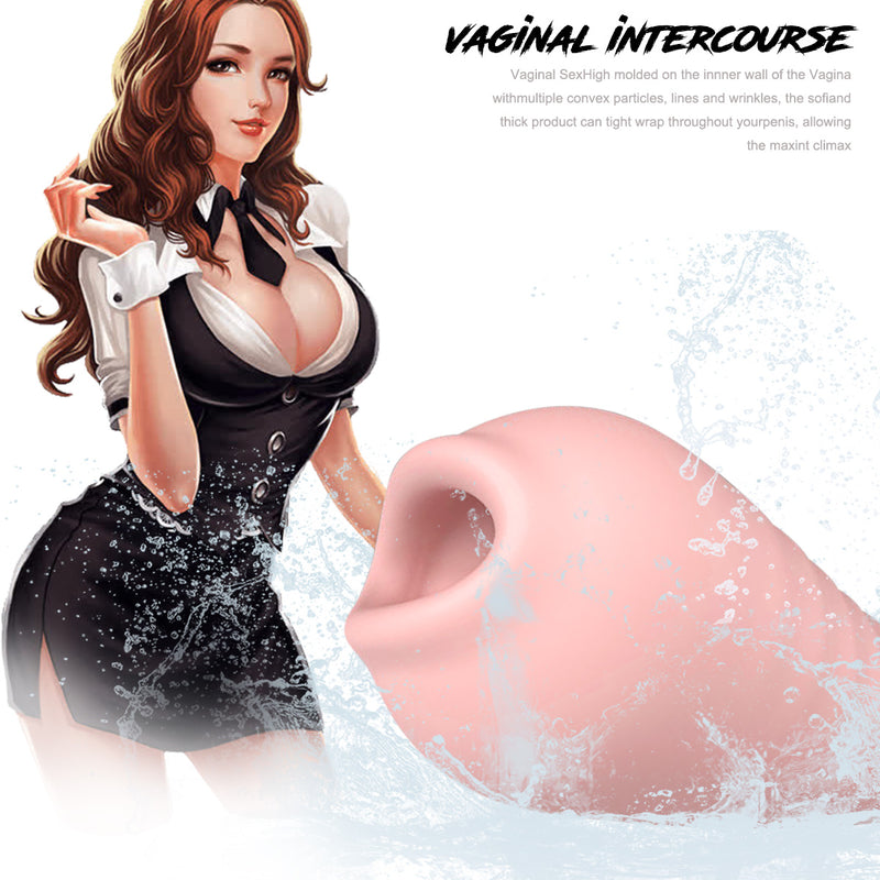 4D Realistic Deep Throat Male Masturbator Oral Silicone Portable Cock Stimulator - Adult Toys 