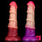 8.66in Ombre Red Purple Big Horse Dildo For Anal Fucking